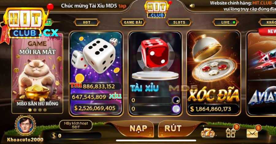 Giao diện cổng game dễ sử dụng, phù hợp với người mới