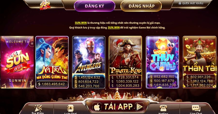 Giao diện Slots Game đẹp mắt, hình ảnh sắc nét cùng nhiều biểu tượng 